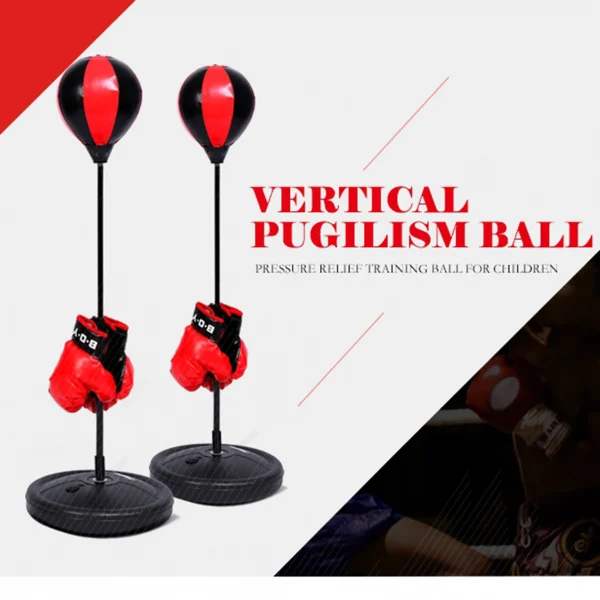 Adjustable Height Punching Ball With Gloves for Kids