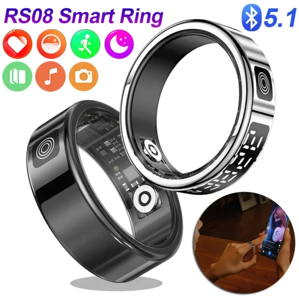 RS08 Smart Ring – Bluetooth 5.1 Health Tracker with Heart Rate, SpO₂ & Sleep Monitoring